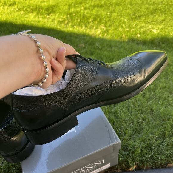 NEW Giovanni 6842 Black Wingtip Men’s Dress Shoes Leather Upper 10.5 Handmade main image 12